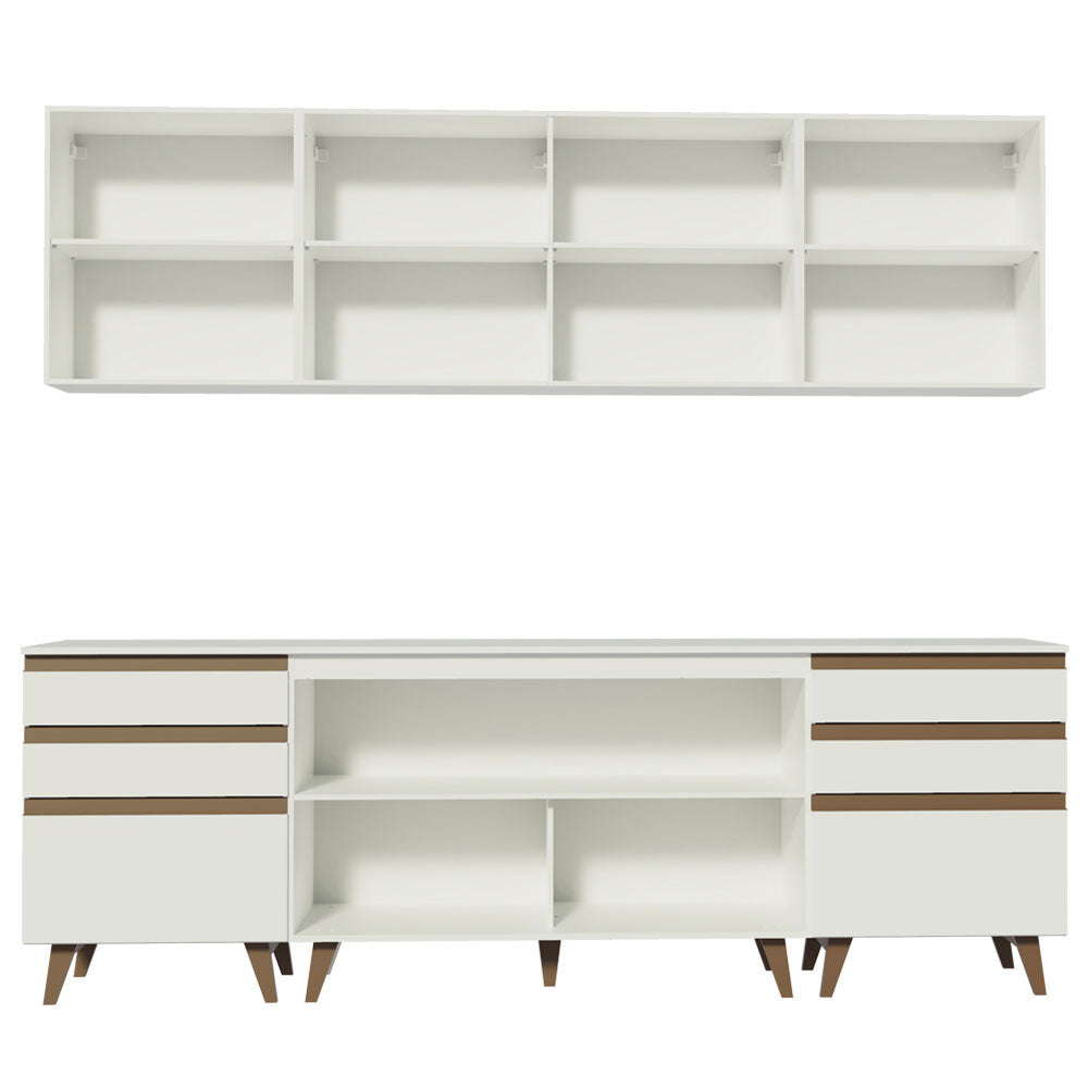 Armário de Cozinha Completa 240cm Branco Reims Madesa 02