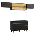 Armário de Cozinha Compacta Reims 260cm Preto Reims Madesa 03