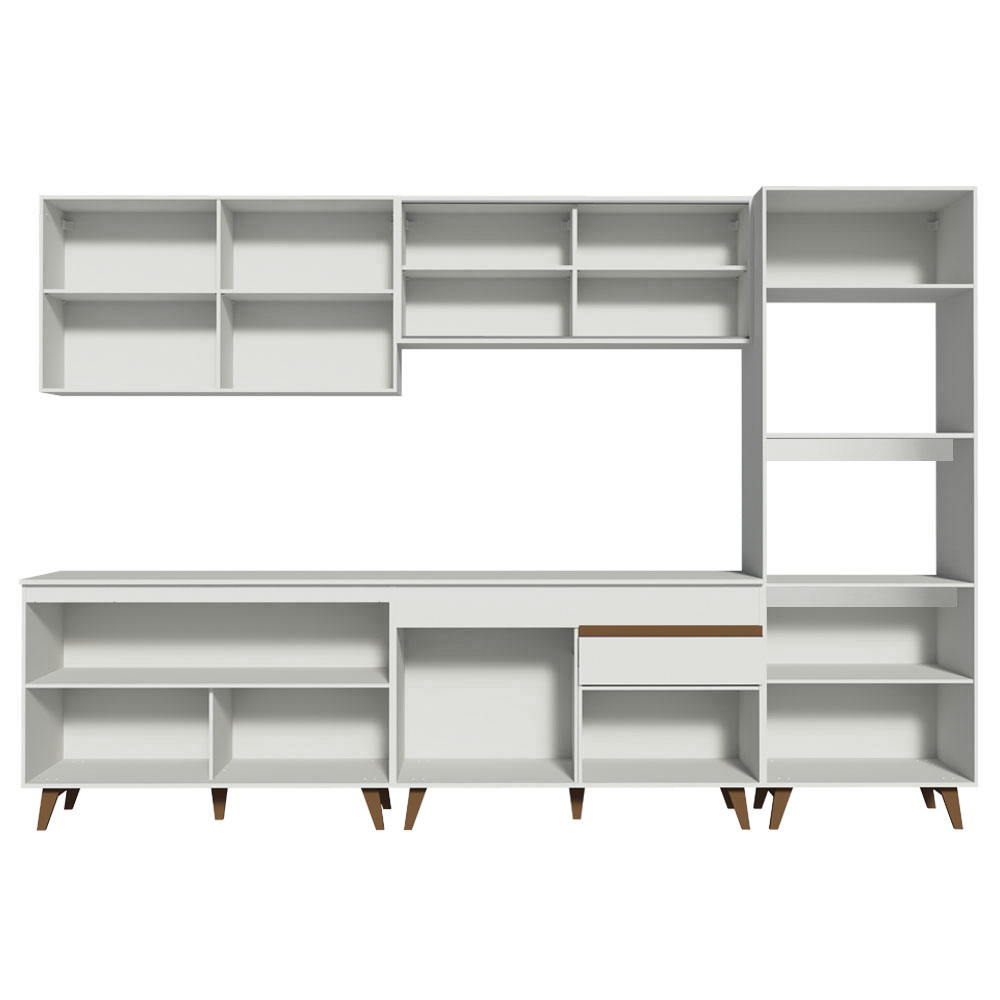 Armário de Cozinha Completa 310cm Branco Reims Madesa 01