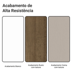 Armário de Cozinha Completa 100% MDF 310 cm Branco/Rustic/Crema Smart 01