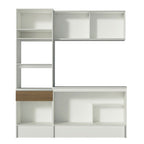 Armário de Cozinha Compacta com Balcão e Tampo Branco/Rustic Topazio Pop Madesa