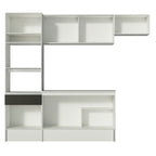 Armário de Cozinha Completa 240cm Branco/Preto/Branco Diamante Madesa 02