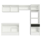 Armário de Cozinha Completa 260cm Branco/Preto Topazio Madesa 01