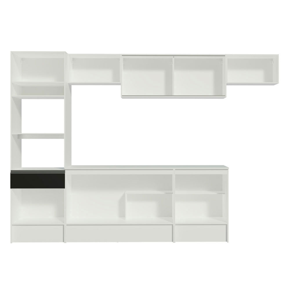 Armário de Cozinha Completa 300cm Branco/Preto Diamante Madesa 02