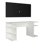Mesa para Computador Gamer Madesa 9409 e Painel para TV até 50 Polegadas Branco/Preto