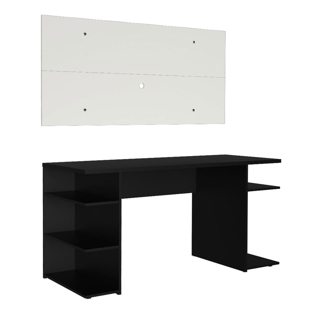 Mesa para Computador Gamer Madesa 9409 e Painel para TV até 50 Polegadas Preto/Branco