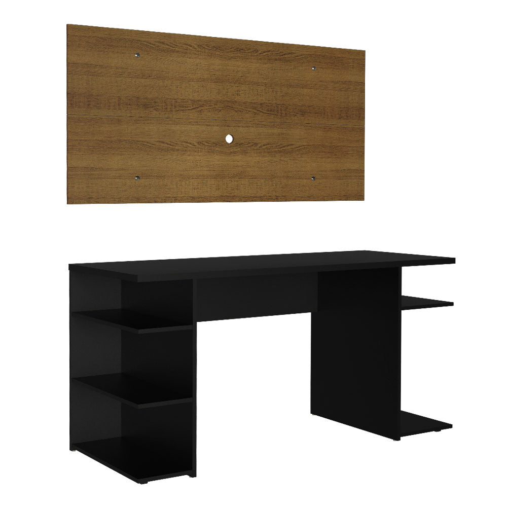Mesa para Computador Gamer Madesa 9409 e Painel para TV até 50 Polegadas Preto/Rustic