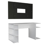 Mesa para Computador Gamer Madesa 9409 e Painel para TV até 58 Polegadas Branco/Preto