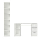 Escrivaninha Madesa Alaska + Estante Livreiro 6906 Branco