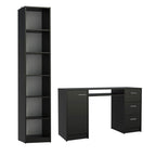 Escrivaninha Madesa Alaska + Estante Livreiro 6906 Preto