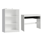 Escrivaninha Madesa Rubi + Estante Livreiro 6907 Branco