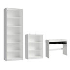 Escrivaninha Madesa Rubi + Estante 6908 + Estante 6907 Branco/Preto