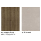 Conjunto Sala de Jantar Madesa Paula Mesa Tampo de Vidro Redondo 4 Cadeiras Rustic/Bege