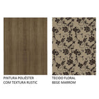 Conjunto Sala de Jantar Madesa Paula Mesa Tampo de Vidro Redondo 4 Cadeiras Rustic/Bege Marrom