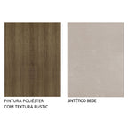 Conjunto Sala de Jantar Madesa Madu Mesa Tampo de Vidro Redondo 4 Cadeiras Rustic/Crema/Bege