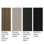 Conjunto Sala de Jantar Mesa Tampo de Madeira 6 Cadeiras Rustic/Crema/Preto Beverly Madesa