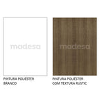 Guarda-Roupa Casal 100% MDF Madesa Royale 3 Portas de Correr com Pés Branco/Branco/Rustic