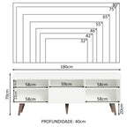 Rack para TV até 75 Polegadas Lille Madesa 180 cm 1 Porta Branco