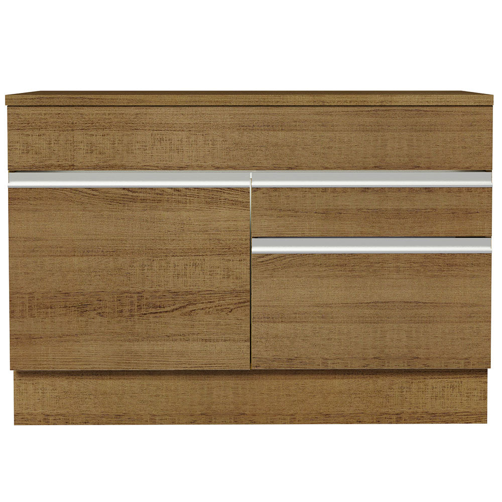 Balcão Gabinete 120 x 60 cm 1 Porta 2 Gavetas Rustic (Com Tampo) Glamy Madesa