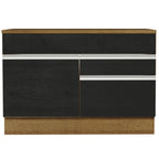 Balcão Gabinete 120 x 60 cm 1 Porta 2 Gavetas Rustic/Preto (Com Tampo) Glamy Madesa