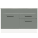 Balcão Gabinete 120 x 60 cm 1 Porta 2 Gavetas Branco/Cinza (Com Tampo) Agata Madesa