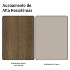 Balcão de Cozinha 35 x 60 cm 1 Porta (Com Tampo) Rustic/Crema Vik Madesa