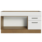 Balcão Gabinete de Pia Madesa Agata 150 cm 2 Portas e 2 Gavetas (Sem Tampo e Pia) Rustic/Branco