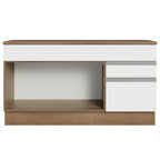 Balcão Gabinete Madesa Glamy 150 cm 2 Gavetas 2 Portas (Com Tampo) Rustic/Branco