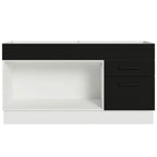 Balcão Gabinete de Pia Madesa Agata 150 cm 2 Portas e 2 Gavetas (Sem Tampo e Pia) Branco/Preto