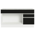 Balcão Gabinete Madesa Glamy 150 cm 2 Gavetas 2 Portas (Com Tampo) Branco/Preto