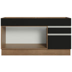 Balcão Gabinete de Pia Madesa Glamy 150 cm 2 Gavetas 2 Portas (Sem Tampo e Pia) Rustic/Preto