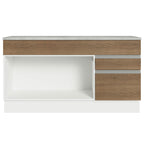 Balcão Gabinete Madesa Glamy 150 cm 2 Gavetas 2 Portas (Com Tampo) Branco/Rustic