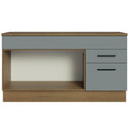 Balcão Gabinete Madesa Agata 150 cm 2 Gavetas 2 Portas (Com Tampo) Rustic/Cinza