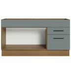 Balcão Gabinete de Pia Madesa Agata 150 cm 2 Portas e 2 Gavetas (Sem Tampo e Pia) Rustic/Cinza