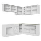 Armário de Cozinha Completa de Canto 389cm Branco Agata Madesa 01