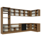 Armário de Cozinha Planejada de Canto 499cm Rustic/Preto Agata Madesa 01