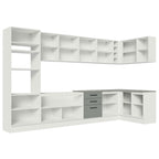Armário de Cozinha Planejada de Canto 499cm Branco/Cinza Agata Madesa 01