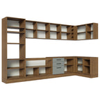 Armário de Cozinha Planejada de Canto 499cm Rustic/Cinza Agata Madesa 01