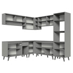 Armário de Cozinha Completa de Canto 445cm Cinza Nice Madesa 01