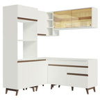 Armário de Cozinha Completa de Canto 332cm Branco Reims Madesa 01