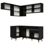 Armário de Cozinha Completa de Canto 332cm Preto Reims Madesa 03