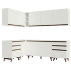 Armário de Cozinha Completa de Canto 382cm Branco Reims Madesa 02