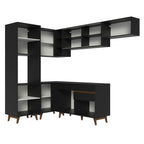 Armário de Cozinha Completa de Canto 392cm Preto Reims Madesa 03