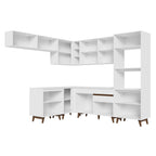 Armário de Cozinha Completa de Canto 472cm Branco Reims Madesa 01