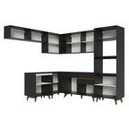 Armário de Cozinha Completa de Canto 472cm Preto Reims Madesa 01