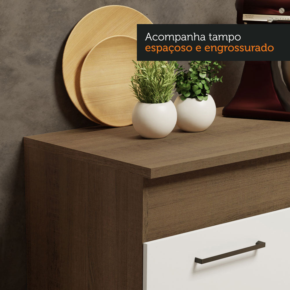Armário de Cozinha Compacta 150cm Rustic/Branco Agata Madesa 01