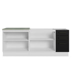 Kit com 2 Balcões de Cozinha Madesa Agata 3 Gavetas 4 Portas (Sem Tampo e Pia) Branco/Preto
