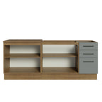 Kit com 2 Balcões de Cozinha Madesa Agata 3 Gavetas 4 Portas (Sem Tampo e Pia) Rustic/Cinza