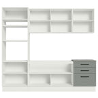 Armário de Cozinha Completa 250cm Branco/Cinza Agata Madesa 01