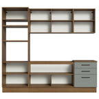 Armário de Cozinha Completa 250cm Rustic/Cinza Agata Madesa 01
